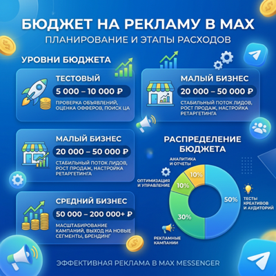 Бюджет на рекламу в MAX: сколько нужно и как распределить
