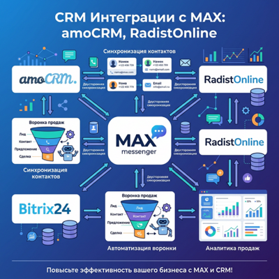 CRM-интеграции с MAX: amoCRM, Radist.Online и другие