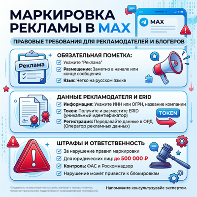 Маркировка рекламы в MAX: требования закона и как не получить штраф