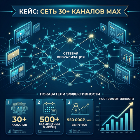 Кейс: Как сеть из 31 канала в MAX генерирует 500+ размещений в месяц